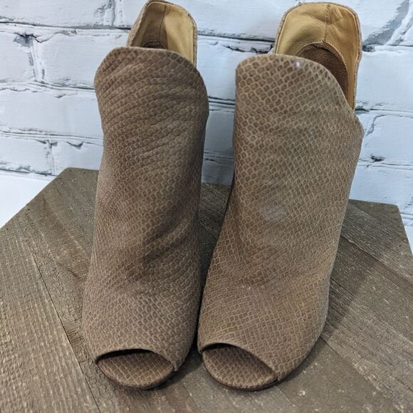 Officiene Creative Snake skin leather peep toe booties 37 - Picture 4 of 8